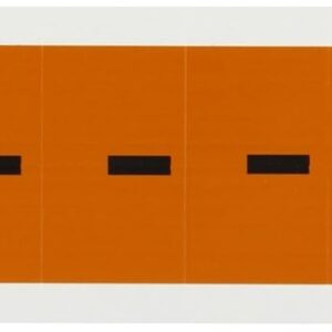 Brady 6560-dsh, al aire última intervensión números y letras, 1 1/5.1 cm altura x 7/20.3 cm ancho, negro sobre naranja, leyenda "Dash" (1 por pedido)
