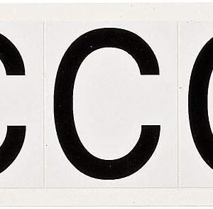 Brady 9714-C 97 Series 2-1/4" Height, 1-13/16" Width, B-946 High Performance Vinyl, Black On White Color Indoor Or Outdoor Letter Label Legend "C" (5 Labels Per Card)