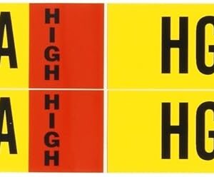 Brady 90424 Ammonia (IIAR) Pipe Markers, B-946, 1 1/8" Height X 7" Width, Black, Sky Blue, Red On Yellow Pressure Sensitive Vinyl, Legend "HG - Ammonia"