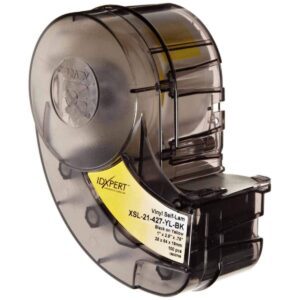 Brady XSL-21-427-YL-BK IDXPERT 2.5" Height, 1" Width, B-427 Self-Laminating Vinyl, Black On Yellow And Translucent Color Label (100 Per Cartridge)