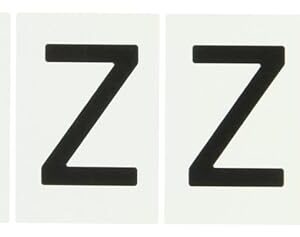 Brady 9713-Z Serie 97 de 1-1/2 pulgadas de alto, 1-1/6 pulgadas de ancho, B-946 vinilo de alto rendimiento, color negro sobre blanco para interiores o exteriores, letra "Z" (10 etiquetas por tarjeta)