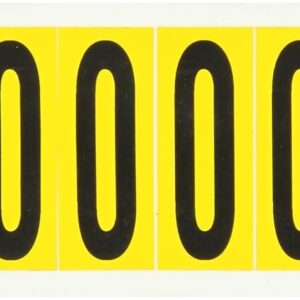 Brady 1534-O 2-1/4" Height, 7/8" Width, B-946 High Performance Vinyl, Black On Yellow Color 15 Series Indoor Or Outdoor Letter Label, Legend"O" (10 Labels Per Card)