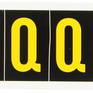 Brady 7897-Q Pressure Sensitive Vinyl (B-946), 1 15/16" Yellow on Black Utility Numbers & Letters, Legend "Q" (1 Card)