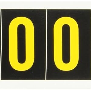 Brady 7897-O Pressure Sensitive Vinyl (B-946), 1 15/16" Yellow on Black Utility Numbers & Letters, Legend "O" (1 per Order)