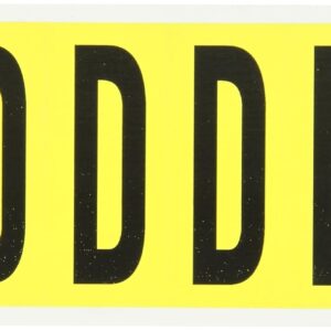 Brady 3450-D 3-1/2" Height, 1-1/2" Width, B-498 Repositionable Coated Vinyl Cloth, Black On Yellow Color 34 Series Indoor Letter Label, Legend "D" (6 Labels Per Card)