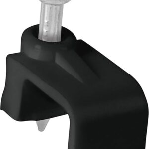 Volteck GPL-10N, Bolsa con 20 grapas negras de 6 x 9.5 mm para cable plano
