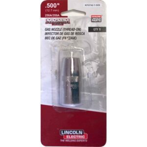 Lincoln Electric Magnum PRO - Boquilla de gas adhesiva (1/8 pulgadas) | ID de 1/2 pulgada con clasificación de 350 amperios | Compatible con pistolas de soldadura Magnum PRO | KP2742-1-50S