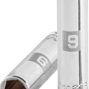Truper D-1409-LM, Dado de 6 puntas, largo, cuadro 1/4" de 9mm