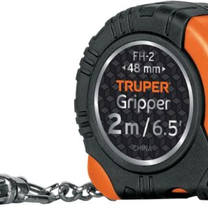 Truper FH-2, Flexómetro tipo llavero, 2 m, cinta 13 mm