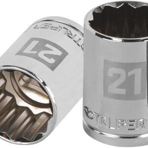 Truper D-1221-EM, Dado de 12 puntas mm, 21 mm, cuadro 1/2"