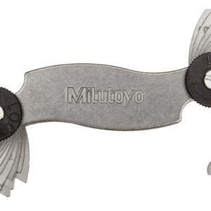Mitutoyo 188-151, medidor de paso de tornillo, 4-42 TPI y 0.4-7 mm, 51 hojas, pulgadas/métrico negro