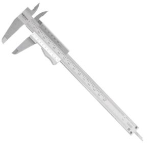 Mitutoyo Calibradores Vernier 531-128, acero inoxidable, para mediciones interiores, exteriores, profundidad y pasos, pulgadas/métrico, rango de 0 mm-6 pulgadas, +/- 0.0011 pulgadas/0.03 mm de precisión, resolución de 0.02 mm, profundidad de mandíbula de 40 mm