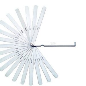 Mitutoyo 184-307S - Juego de calibradores de espesor, hojas rectas, 0.03-0.5 mm de grosor, 100 mm de longitud, 13 hojas