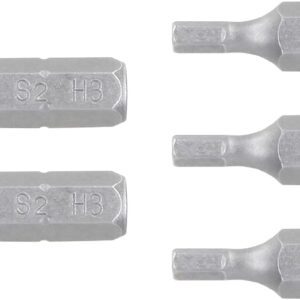 Truper Expert PUDE-7103, Estuche con 5 puntas hexagonales de 3 mm largo 1" resistentes al desgaste