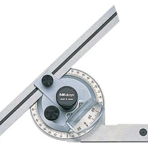 Mitutoyo 187-904-10, transportador biselado universal, hoja de 6 pulgadas, resolución Vernier de 5 minutos