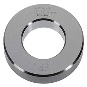 Mitutoyo 177-178 Setting Ring, 45mm Size, 15mm Width, 85mm Outside Diameter, +/-1.5Micrometer Accuracy