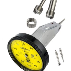 Mitutoyo 513-455-10A DIAL TI, MID, VERT 0.2 mm, 1 μm Accuracy, 0.002 mm, Yellow (Pack of 8)