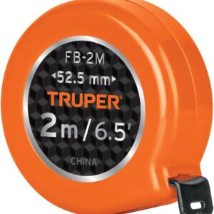 Truper FB-2M, Flexómetro de bolsillo 2 m práctico y ligero