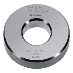 Mitutoyo 177-288 Setting Ring, 30mm Size, 15mm Width, 71mm Outside Diameter, +/-1.5Micrometer Accuracy
