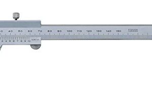 Mitutoyo Calibre Vernier 536-121, acero inoxidable, mordaza de punta estrecha, rango de 0-150 mm, precisión +/-0,05 mm, resolución de 0,05 mm