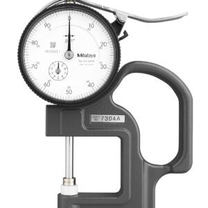 Mitutoyo 7304A - Medidor de espesor de esfera, rango de 0-1 pulgada, precisión de ±0.002, graduación de 0.001 pulgadas, fuerza de medición 2.0N o menos