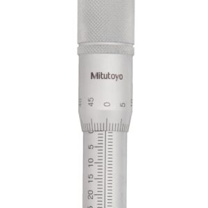 Mitutoyo Medidor de profundidad Vernier 128-103, tipo micrómetro, rango de 0-25 mm, graduación de 0,01 mm, precisión +/-0,003 mm, base de 63,6 mm x 16 mm, varilla de medición con punta de carburo