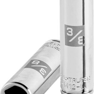 Truper D-1412-L, Dado de 6 puntas, largo, cuadro 1/4" de 3/8"