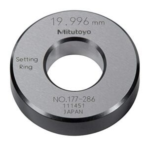 Mitutoyo 177-286 Setting Ring, 20mm Size, 10mm Width, 45mm Outside Diameter, +/-1.5Micrometer Accuracy