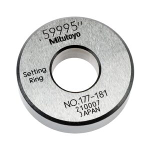 Mitutoyo 177-181 anillo de ajuste, tamaño de 0.60 pulgadas, ancho de 0.39 pulgadas, diámetro exterior de 1.5 pulgadas, precisión de +/-0.00004 pulgadas