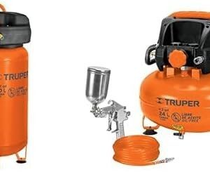 Truper COMP-50S, Compresor libre de aceite compacto 50L, 3HP 127 V + Truper COMP-KIT24S, Kit compresor libre de aceite 24 L, 2-2/3 HP con pistola y manguera
