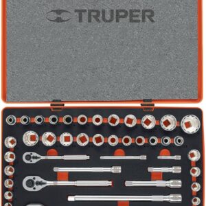 Truper JD-103MP, Juego de 103 herramientas 1/4", 3/8" y 1/2" estándar y milimétrico para mecánico