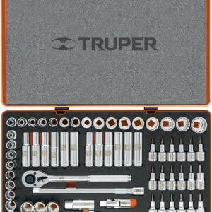 Truper JD-1/2X64MP, Juego de herramienta para mecánico, mixto, 64 piezas