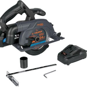 Truper MAX-20SC, Sierra circular inalámbrica 6-1/2" 20V con 1 batería Ion litio 4 Ah y cargador no requiere carbones