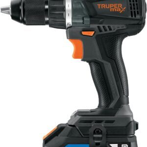 Truper Max MAX-20T, Taladro inalámbrico 1/2", motor libre de carbones (brushless), con 2 baterías Ion Litio 2 Ah y maleta de 14", 20 V