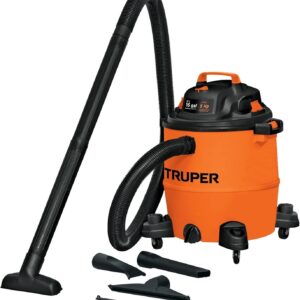 Truper ASP-16 Aspiradora de sólidos y líquidos de 16 GAL, plástica