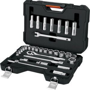 Truper JD-1/2X31P, Juego de 31 herramientas cuadro 1/2" estandar para mecánico