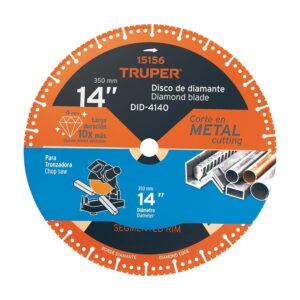 Truper DID-4140, Disco de diamante de 14" x 2.6 mm para corte metal