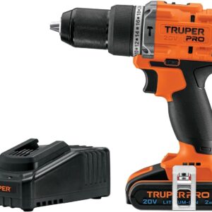 Truper PRO ROTI-20A2, Rotomartillo inalámbrico 1/2" 20 V brushlesscon 1 batería de 2 Ah y 1 cargador