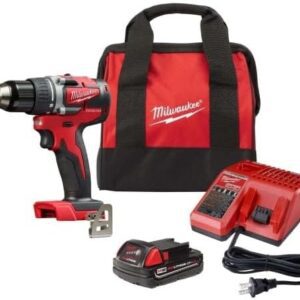 Milwaukee - Taladro atornillador inalámbrico M18 de 18 V, batería de iones de litio compacta de 1/2”, 2606-21CT