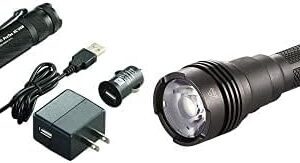 Streamlight 88052 ProTac HL Linterna táctica de 850 lúmenes, USB + STREAMLIGHT 88081 ProTac HL 5-X USB, batería recargable, cable doble y correa de muñeca, color negro