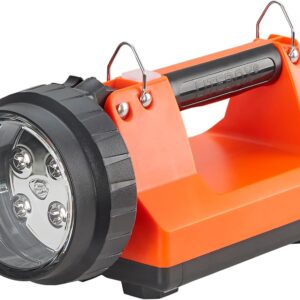 Streamlight 45815 E-Flood Firebox Rechargeable Lantern System with Dual Rear LEDs, DC Charger and Shoulder Strap, Orange - 615 Lumens