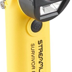 Streamlight 91812 Survivor Pivot de 325 lúmenes en ángulo recto con doble haz recargable con 120 V/100 V CA/12 V CC y clip, amarillo