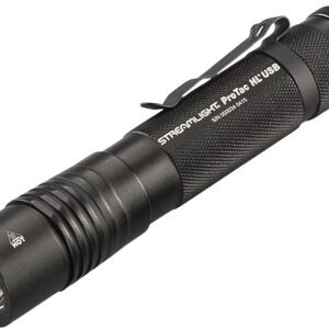 Streamlight 88054 ProTac HL USB 1000-Lumen Multi-Fuel USB Rechargeable Professional Tactical Flashlight with 120V AC/12-Volt DC Charger, and Holster, Black, Clear Retail Packaging