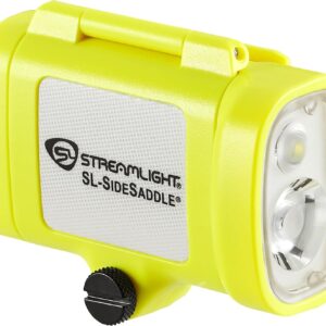 Streamlight 61630 SL-Sidesaddle 250 Lumen Manos Libres Universal Duro, Casco y Casco Luz LED con Kit de Montaje y (3) Pilas Alcalinas AAA, Amarillo
