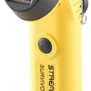 Streamlight 91826 Survivor Pivot 325 lúmenes en ángulo recto con doble haz con baterías alcalinas, imán y clip, amarillo