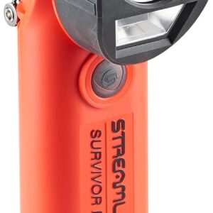 Streamlight 91838 Survivor Pivot USB 325 lúmenes en ángulo recto, linterna recargable de doble haz con imán y clip, naranja