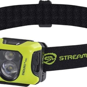 Streamlight 61435 Enduro Pro 200-Lúmenes LED Linterna Frontal Multifunction Recargable USB con Correa Elástica, Amarilla