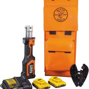 Klein Tools BAT207T5 cortador de pernos, herramienta eléctrica funciona con baterías DeWalt de 20 V 2 Ah, corta EHS de 3/8 pulgadas y pernos de grado 8 con fuerza de 7 toneladas