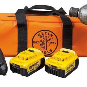 Klein Tools BAT20-7161 Llave de impacto inalámbrica, 500 pies lb, par de torsión, portabrocas de 7/16 pulgadas, velocidad variable, bloqueo de seguridad, DeWALT 20 V alimentado por iones de litio