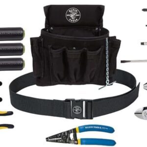 Klein Tools 92914 Kit de herramientas, juego de herramientas incluye herramientas básicas, bolsa y cinturón para jornaleros, profesionales y propietarios de viviendas, 14 piezas